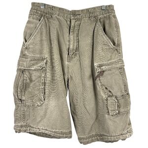 OTB Cargo Shorts Men's Size 18 Khaki Utility Pockets‎ Rugged Y2K Relaxed Fit